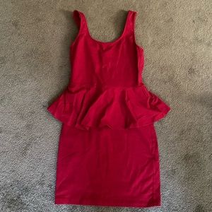 Red peplum mini dress size small